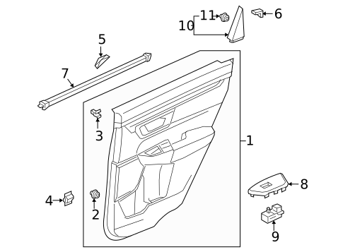 Interior Trim - Rear Door for 2020 Honda CR-V #0