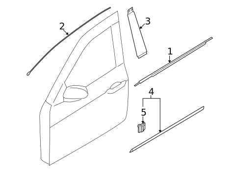Exterior Trim - Front Door for 2016 Kia K900 #0