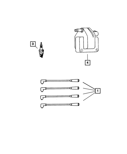 Spark Plugs-Cables-Coils for 2003 Jeep Wrangler #0