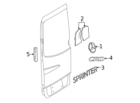 Exterior Trim - Rear Door for 2011 Mercedes-Benz Sprinter 3500 #0