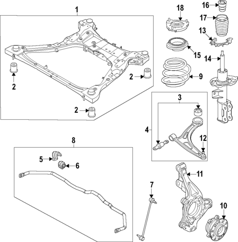 Front Suspension for 2022 Hyundai Santa Cruz #0