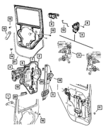 55397432AA - Doors, Door Mirrors and Related Parts: Inside Release Handle, Right for Mopar Image