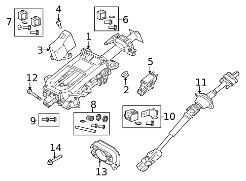 Steering Column Assembly for 2020 Jaguar F-Type #1