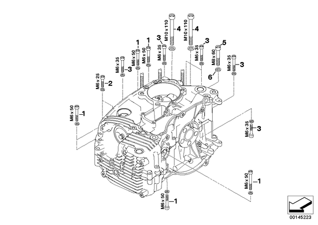 7129905599 - Engine: Isa Screw with Washer - M6X50-8.8-ZNNIV for BMW-Motorrad Image