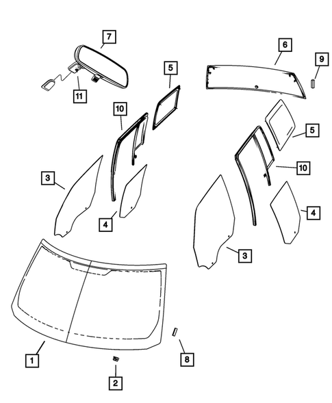 Glass and Interior Rear View Mirror for 2014 Jeep Patriot #0