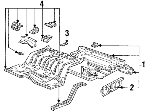 Rear Floor & Rails for 1996 Ford Crown Victoria #0