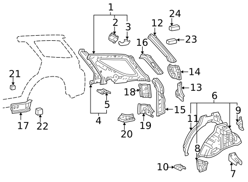 Inner Structure for 2003 Lexus RX300 #0