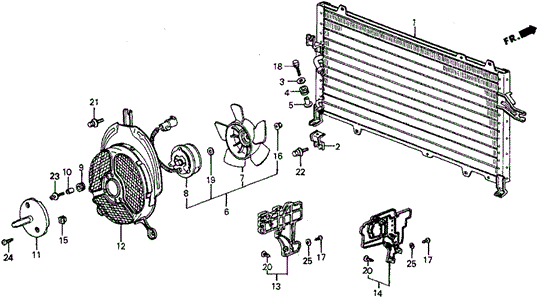 A/C Condenser (Sanden) for 1987 Honda Civic #0