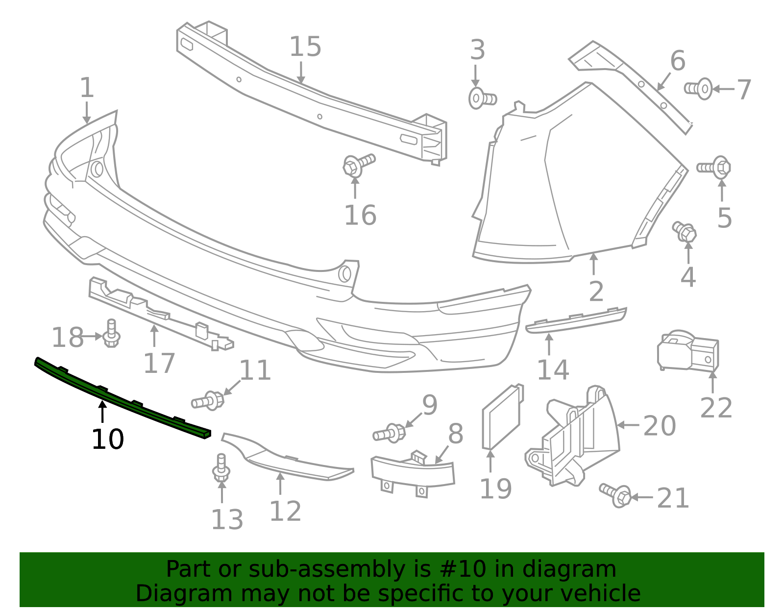 71511-TLA-A50 - Molding Rear Bumper Center (Lower) - 2020 Honda CR