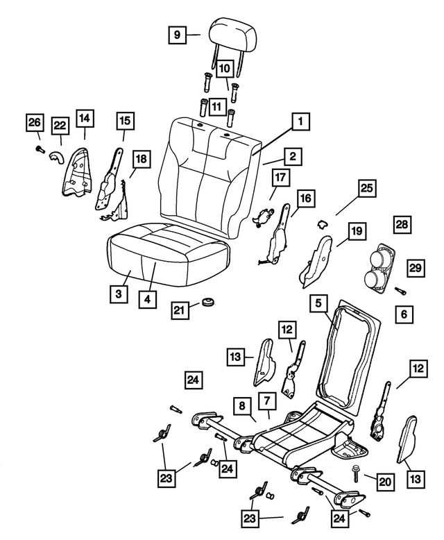 UR811DVAA - Interior Trim: Rear Seat Back Cover, Left for Mopar Image