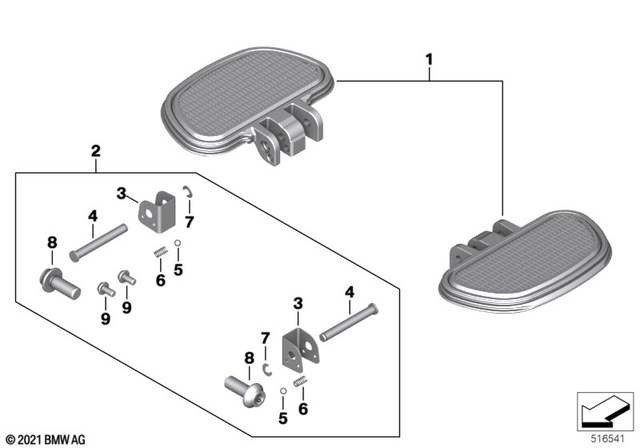 77258387584 - Design: Set Of Footboards, Rear - Contrast for BMW-Motorrad Image