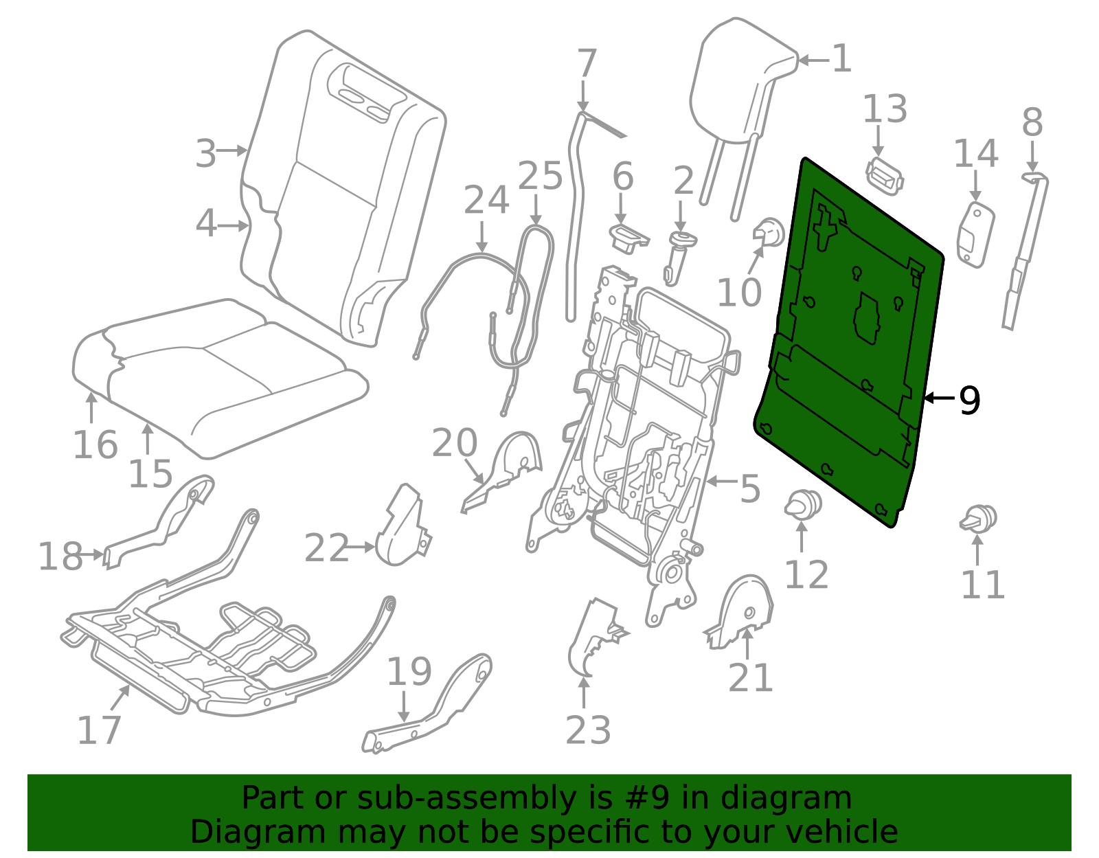 64504XC00A - 2019-2024 Subaru Ascent - Seat Back Panel | Subaru Parts HQ