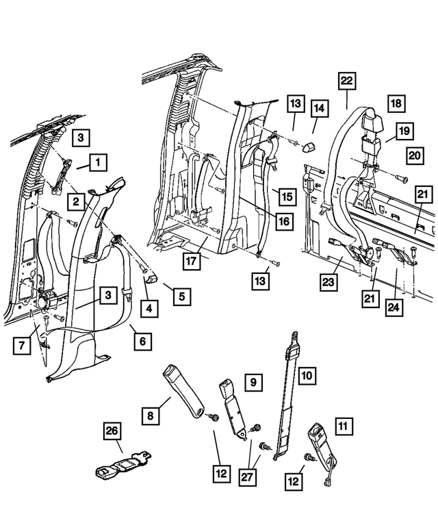 5GW30YQLAB - : Tip Half Seat Belt for Mopar Image