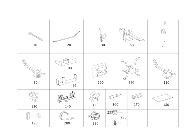 59971590 - Electrical Equipment and Instruments: Cable Tie for Mercedes-Benz: 280CE, 300SD, 300TE, 400SE, 400SEL, 500SEC, 500SEL, 600SEL, C220, C230, C280, C43 AMG, CL500, CL55 AMG, CL550, CL600, CL63 AMG, CL65 AMG, CLK500, CLK55 AMG, CLK550, CLK63 AMG, CLS500, CLS55 AMG, CLS550, CLS63 AMG, E320, E500, E55 AMG, G500, G55 AMG, G550, G550 4x4, G63 4x4 Squared AMG, G63 AMG, G65 AMG, GL320, GL550, ML320, ML350, ML450, ML500, ML550, ML63 AMG, R320, R350, R500, S420 Image image
