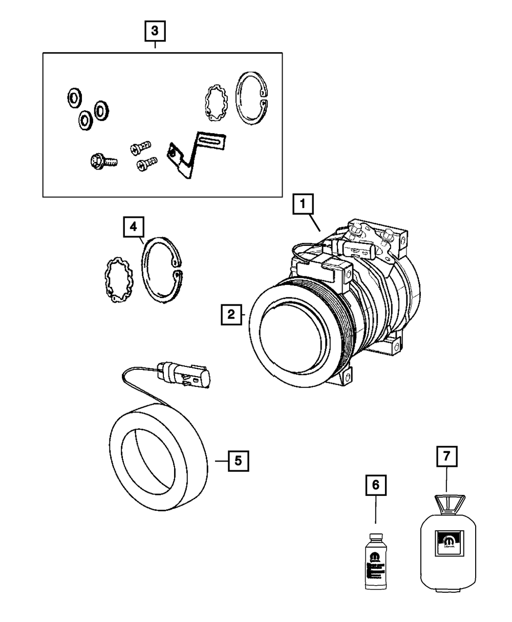 Air Conditioning Compressor - Mopar (05181968AE)