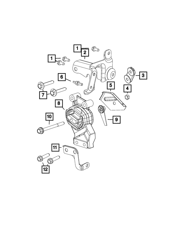 6101688 - Engine: Hex Lock Nut, Mounting for Mopar Image image