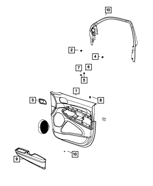 6CV853X9AB - Interior Trim: Front Door Trim Panel, Left for Mopar Image