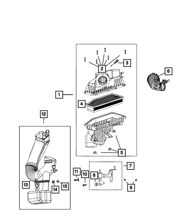 68292848AE - Fuel and Accelerator Pedal: Air Cleaner Hose for Mopar Image