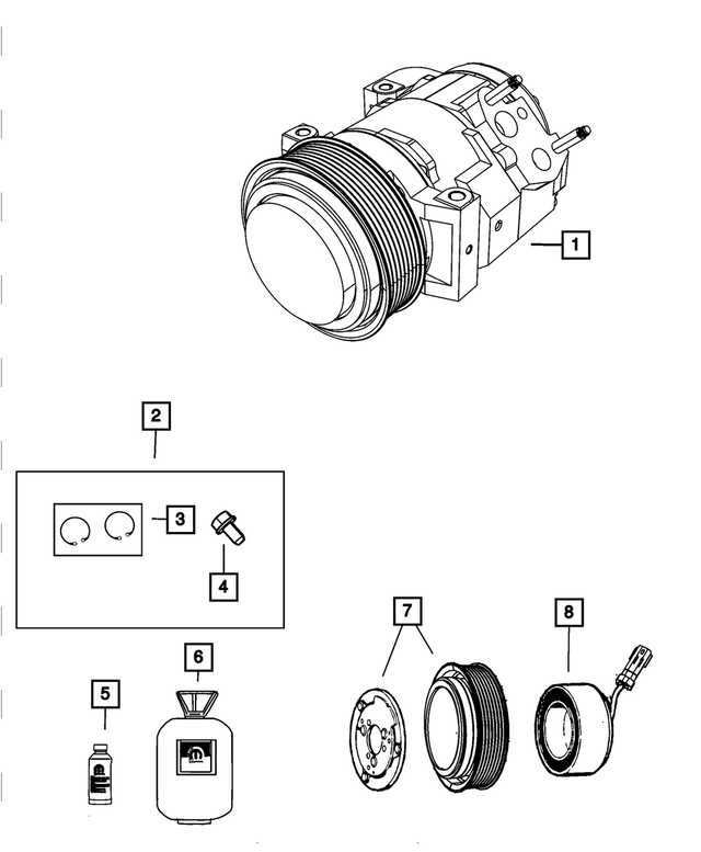 68078145AA - Air Conditioners and Heaters: A/c Compressor Clutch Overhaul Kit for Mopar Image image