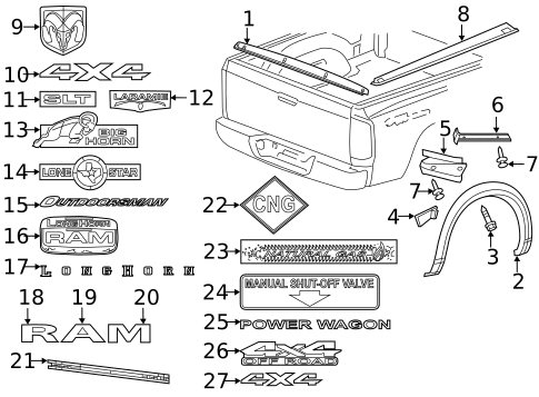 Exterior Trim - Pick UP Box for 2013 Ram 2500 #0