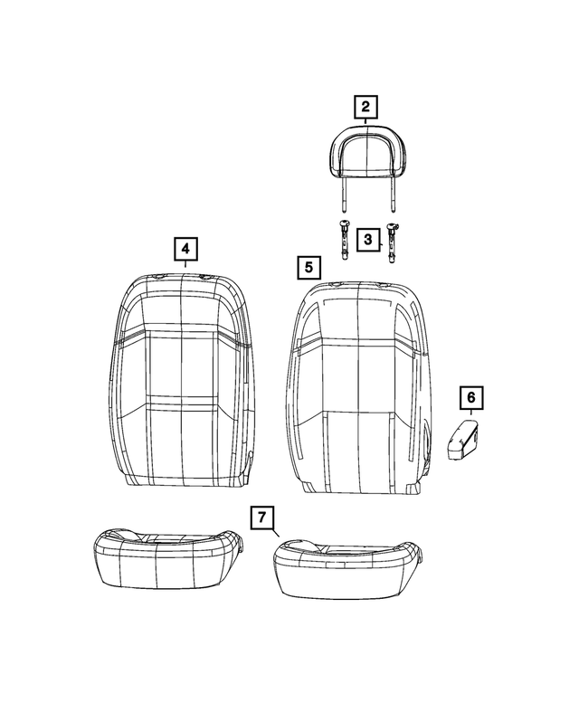 7DL57TX7AB - Interior Trim: Front Headrest for Mopar Image image