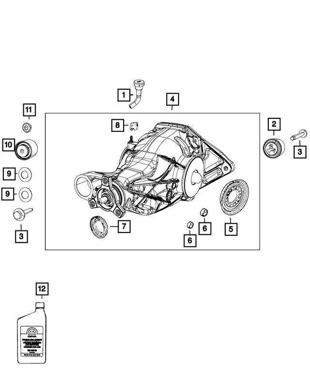 68078563AB - Rear Axle; 195 MM; Differential and Drive Line: Axle Vent Hose for Mopar Image