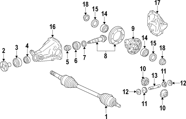 ML3Z4026A - Universals &amp; Rear Axle: Differential Assembly for Ford: Expedition, F-150 Image