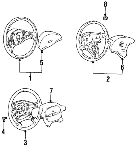 Steering Wheel for 1995 Mitsubishi Mirage #0