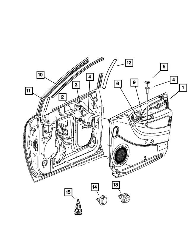 TM801L5AL - Interior Trim: Front Door Trim Panel, Right for Mopar Image