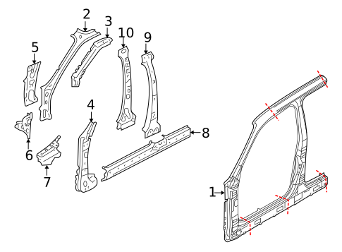 Center Pillar & Rocker for 2012 Ford Escape #0