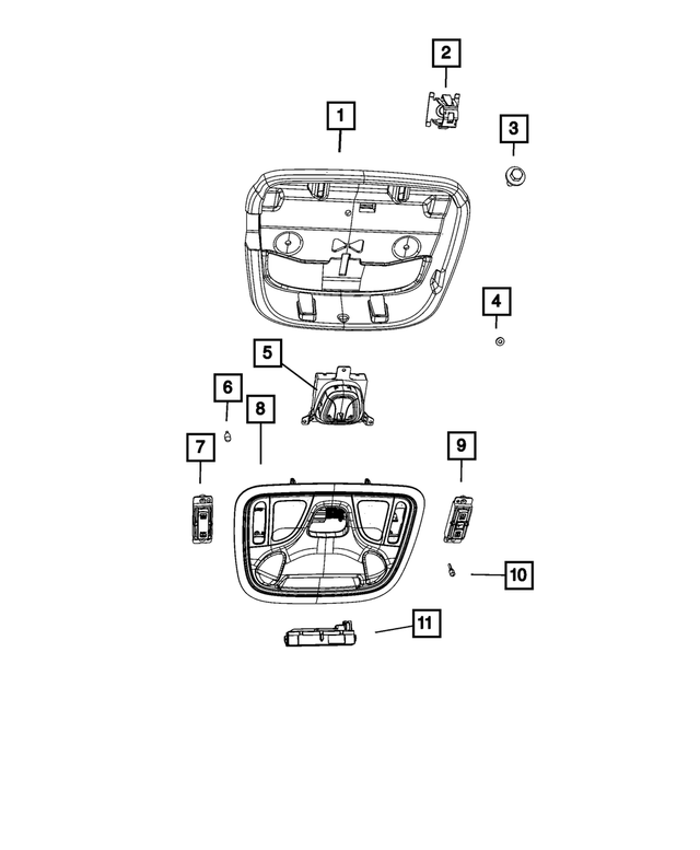 7AU491S4AA - Interior Trim: Overhead Console for Mopar Image