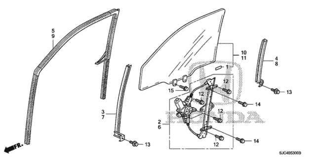 Front Door Windows  - Regulator for 2007 Honda Ridgeline #0