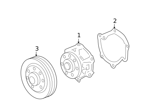 Water Pump for 2008 Saturn Aura #2