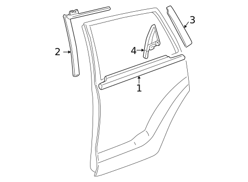 Exterior Trim - Rear Door for 2008 Toyota Matrix #0