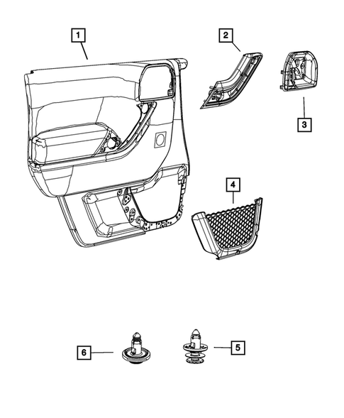 Door Trim Panels-Front and Rear for 2012 Jeep Wrangler #0