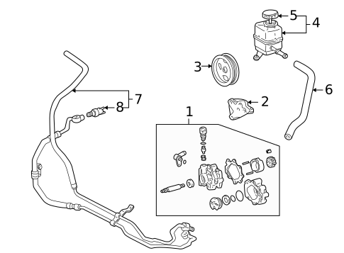 Pump & Hoses for 2000 Lexus LX470 #0