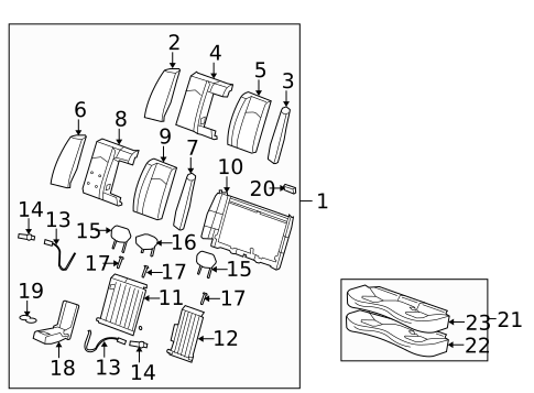 Rear Seat Components for 2010 Cadillac CTS #0