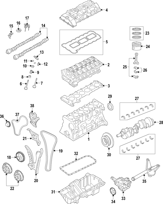 11217627030 - Engine: Engine Crankshaft Main Bearing for BMW Image
