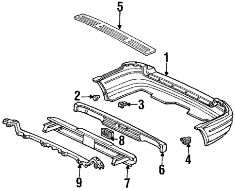 Bumper & Components - Rear for 1998 Isuzu Oasis #0