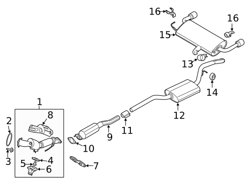 Exhaust Components for 2016 Ford Escape #0
