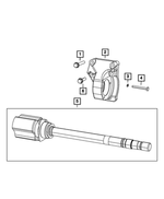 68109971AA - Front Wheel Drive; Diff and Drive Line: Drive Shaft Center Bearing Bracket for Mopar Image