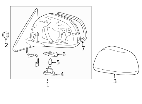 Outside Mirrors for 2010 Toyota Highlander #2
