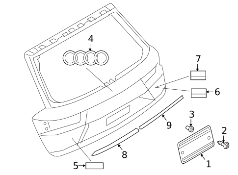 Exterior Trim - Lift Gate for 2022 Audi SQ7 #0