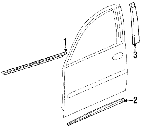 Exterior Trim - Front Door for 2001 Oldsmobile Aurora #0