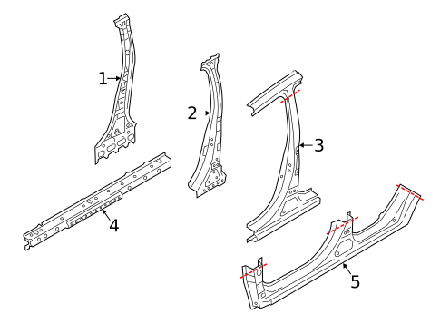 Center Pillar & Rocker for 2015 Mitsubishi Mirage #0