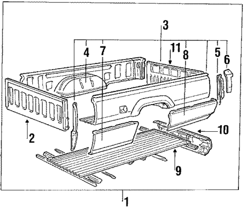 Floor - Pick UP Box for 1990 Dodge Ram 50 #0