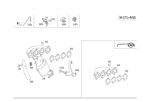 Exhaust Manifold for 2013 Mercedes-Benz C250 #0