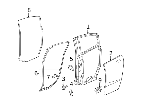 Pair B-Pillar Window Trim Appliques For Saturn Ion 2003-2007 – Direct Fit