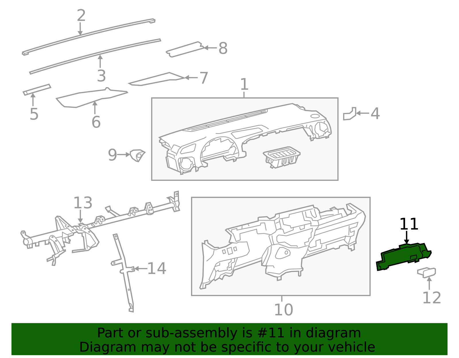 55451-0D150-C1 - Instrument Panel Storage Compartment Toyota San Diego ...