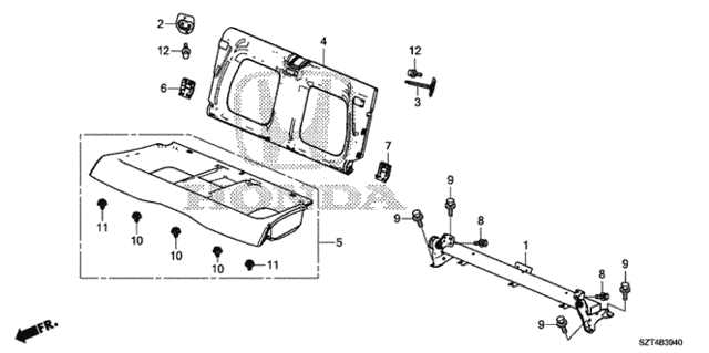 Rear Bulkhead Cover - Rear Under Tray for 2012 Honda CR-Z #0